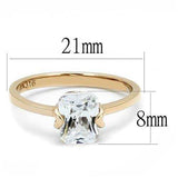 TK3179 - IP Rose Gold(Ion Plating) Stainless Steel Ring with AAA Grade CZ in Clear - Alamode - Flyclothing LLC