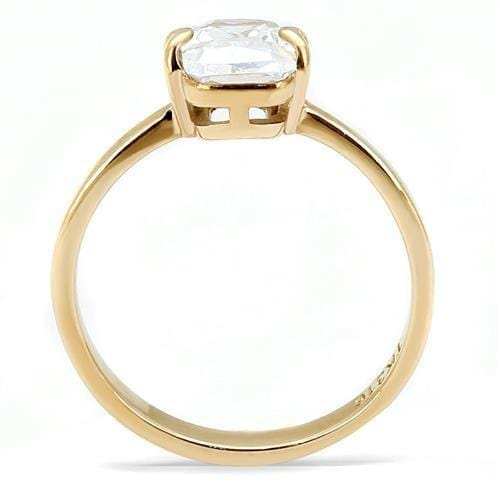 TK3179 - IP Rose Gold(Ion Plating) Stainless Steel Ring with AAA Grade CZ in Clear - Alamode - Flyclothing LLC