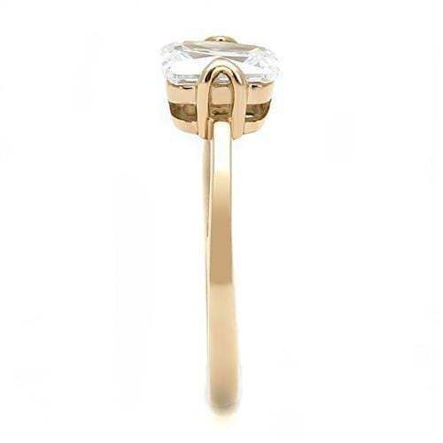 TK3179 - IP Rose Gold(Ion Plating) Stainless Steel Ring with AAA Grade CZ in Clear - Alamode - Flyclothing LLC