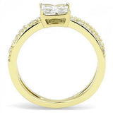 TK3181 - IP Gold(Ion Plating) Stainless Steel Ring with AAA Grade CZ in Clear - Alamode - Flyclothing LLC