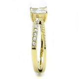 TK3181 - IP Gold(Ion Plating) Stainless Steel Ring with AAA Grade CZ in Clear - Alamode - Flyclothing LLC