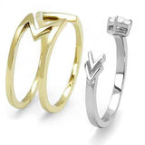 TK3183 - Two-Tone IP Gold (Ion Plating) Stainless Steel Ring with AAA Grade CZ in Clear - Alamode - Flyclothing LLC