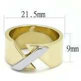 TK3184 - Two-Tone IP Gold (Ion Plating) Stainless Steel Ring with No Stone - Alamode - Flyclothing LLC