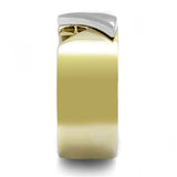 TK3184 - Two-Tone IP Gold (Ion Plating) Stainless Steel Ring with No Stone - Alamode - Flyclothing LLC