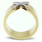 TK3185 - Two-Tone IP Gold (Ion Plating) Stainless Steel Ring with No Stone - Alamode - Flyclothing LLC