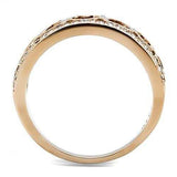 TK3194 - IP Rose Gold(Ion Plating) Stainless Steel Ring with Top Grade Crystal in Clear - Alamode - Flyclothing LLC
