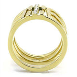 TK3198 - IP Gold(Ion Plating) Stainless Steel Ring with Top Grade Crystal in Clear - Alamode - Flyclothing LLC