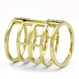 TK3198 - IP Gold(Ion Plating) Stainless Steel Ring with Top Grade Crystal in Clear - Alamode - Flyclothing LLC