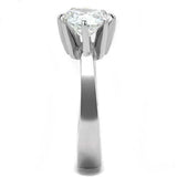 TK3208 - High polished (no plating) Stainless Steel Ring with AAA Grade CZ in Clear - Alamode - Flyclothing LLC