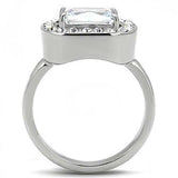TK3209 - High polished (no plating) Stainless Steel Ring with AAA Grade CZ in Clear - Alamode - Flyclothing LLC