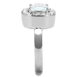 TK3209 - High polished (no plating) Stainless Steel Ring with AAA Grade CZ in Clear - Alamode - Flyclothing LLC