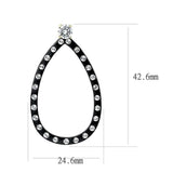 TK3215 - IP Gold+ IP Black (Ion Plating) Stainless Steel Earrings with AAA Grade CZ in Clear - Alamode - Flyclothing LLC