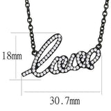 TK3217 - IP Black(Ion Plating) Stainless Steel Chain Pendant with AAA Grade CZ in Clear - Alamode - Flyclothing LLC