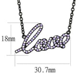 TK3218 - IP Black(Ion Plating) Stainless Steel Chain Pendant with AAA Grade CZ in Multi Color - Alamode - Flyclothing LLC