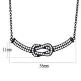 TK3219 - IP Black(Ion Plating) Stainless Steel Chain Pendant with AAA Grade CZ in Clear - Alamode - Flyclothing LLC