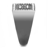 TK3220 - IP Light Black (IP Gun) Stainless Steel Ring with Top Grade Crystal in Clear - Alamode - Flyclothing LLC