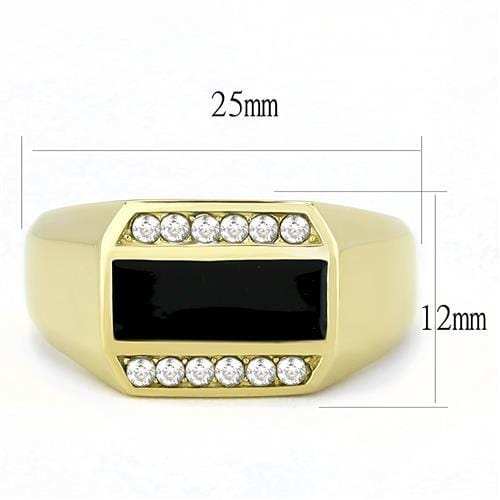 TK3222 - IP Gold(Ion Plating) Stainless Steel Ring with AAA Grade CZ in Clear - Alamode - Flyclothing LLC