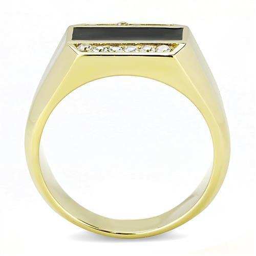 TK3222 - IP Gold(Ion Plating) Stainless Steel Ring with AAA Grade CZ in Clear - Alamode - Flyclothing LLC