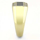 TK3222 - IP Gold(Ion Plating) Stainless Steel Ring with AAA Grade CZ in Clear - Alamode - Flyclothing LLC