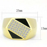 TK3224 - IP Gold(Ion Plating) Stainless Steel Ring with Top Grade Crystal in Clear - Alamode - Flyclothing LLC