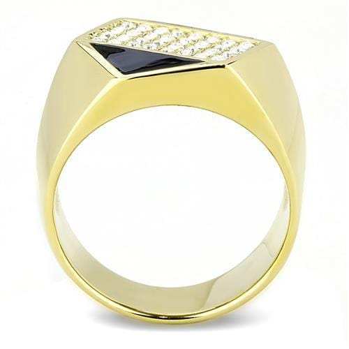 TK3224 - IP Gold(Ion Plating) Stainless Steel Ring with Top Grade Crystal in Clear - Alamode - Flyclothing LLC