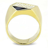 TK3224 - IP Gold(Ion Plating) Stainless Steel Ring with Top Grade Crystal in Clear - Alamode - Flyclothing LLC