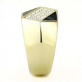 TK3224 - IP Gold(Ion Plating) Stainless Steel Ring with Top Grade Crystal in Clear - Alamode - Flyclothing LLC