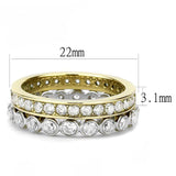 TK3232 - Two-Tone IP Gold (Ion Plating) Stainless Steel Ring with AAA Grade CZ in Clear - Alamode - Flyclothing LLC