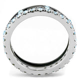 TK3233 - Two-Tone IP Black (Ion Plating) Stainless Steel Ring with Top Grade Crystal in Sea Blue - Alamode - Flyclothing LLC