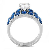 TK3235 - High polished (no plating) Stainless Steel Ring with AAA Grade CZ in Clear - Alamode - Flyclothing LLC