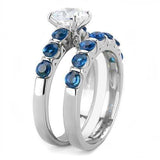 TK3235 - High polished (no plating) Stainless Steel Ring with AAA Grade CZ in Clear - Alamode - Flyclothing LLC