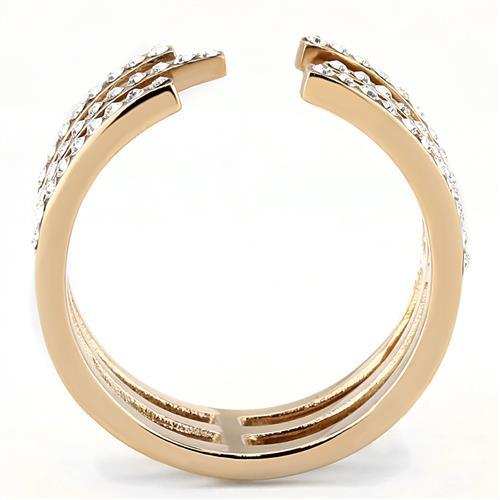 TK3236 - IP Rose Gold(Ion Plating) Stainless Steel Ring with Top Grade Crystal in Clear - Alamode - Flyclothing LLC