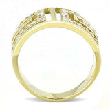 TK3238 - IP Gold(Ion Plating) Stainless Steel Ring with AAA Grade CZ in Clear - Alamode - Flyclothing LLC