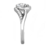 TK3243 - High polished (no plating) Stainless Steel Ring with AAA Grade CZ in Clear - Alamode - Flyclothing LLC