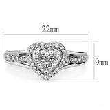 TK3249 - High polished (no plating) Stainless Steel Ring with Top Grade Crystal in Clear - Alamode - Flyclothing LLC
