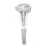 TK3249 - High polished (no plating) Stainless Steel Ring with Top Grade Crystal in Clear - Alamode - Flyclothing LLC