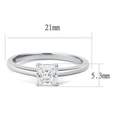 TK3250 - High polished (no plating) Stainless Steel Ring with AAA Grade CZ in Clear - Alamode - Flyclothing LLC