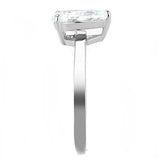 TK3251 - High polished (no plating) Stainless Steel Ring with AAA Grade CZ in Clear - Alamode - Flyclothing LLC
