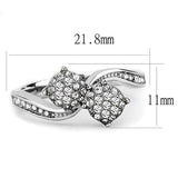 TK3255 - High polished (no plating) Stainless Steel Ring with Top Grade Crystal in Clear - Alamode - Flyclothing LLC