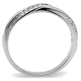 TK3259 - High polished (no plating) Stainless Steel Ring with AAA Grade CZ in Clear - Alamode - Flyclothing LLC