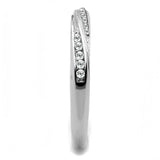 TK3259 - High polished (no plating) Stainless Steel Ring with AAA Grade CZ in Clear - Alamode - Flyclothing LLC