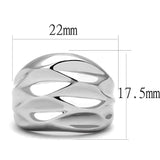 TK3262 - High polished (no plating) Stainless Steel Ring with No Stone - Alamode - Flyclothing LLC