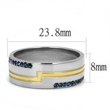 TK3266 - Two-Tone IP Gold (Ion Plating) Stainless Steel Ring with Top Grade Crystal in Montana - Alamode - Flyclothing LLC