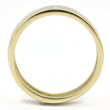 TK3267 - Two-Tone IP Gold (Ion Plating) Stainless Steel Ring with Top Grade Crystal in Sea Blue - Alamode - Flyclothing LLC