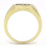 TK3268 - IP Gold(Ion Plating) Stainless Steel Ring with Epoxy in Jet - Alamode - Flyclothing LLC