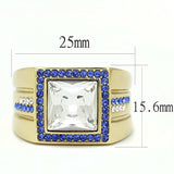 TK3269 - IP Gold(Ion Plating) Stainless Steel Ring with Top Grade Crystal in Clear - Alamode - Flyclothing LLC