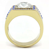 TK3269 - IP Gold(Ion Plating) Stainless Steel Ring with Top Grade Crystal in Clear - Alamode - Flyclothing LLC