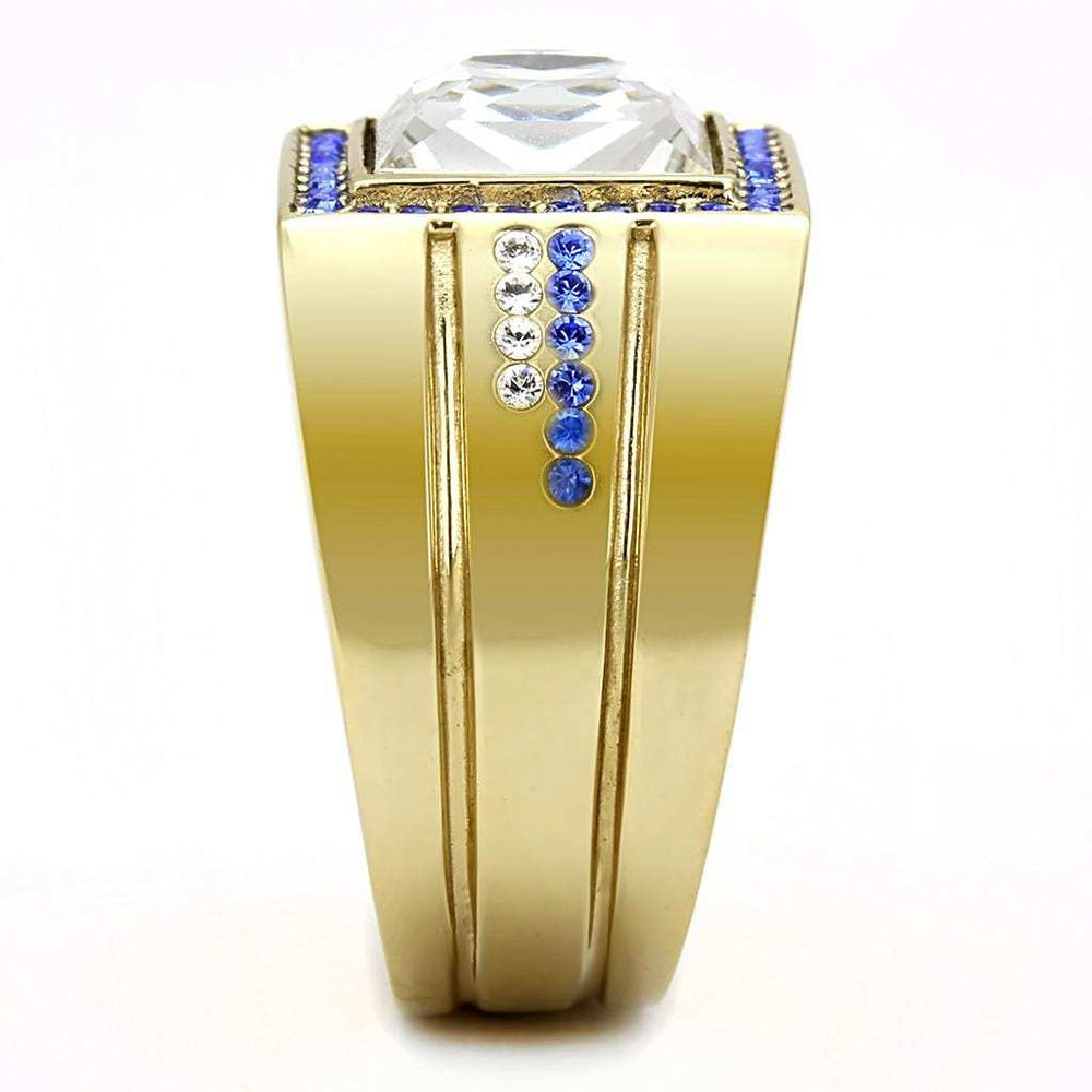 TK3269 - IP Gold(Ion Plating) Stainless Steel Ring with Top Grade Crystal in Clear - Alamode - Flyclothing LLC