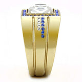 TK3269 - IP Gold(Ion Plating) Stainless Steel Ring with Top Grade Crystal in Clear - Alamode - Flyclothing LLC