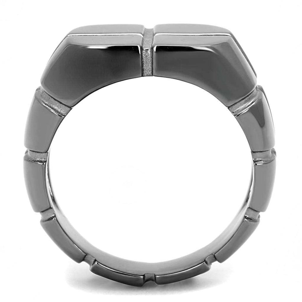 TK3273 - IP Light Black (IP Gun) Stainless Steel Ring with No Stone - Alamode - Flyclothing LLC